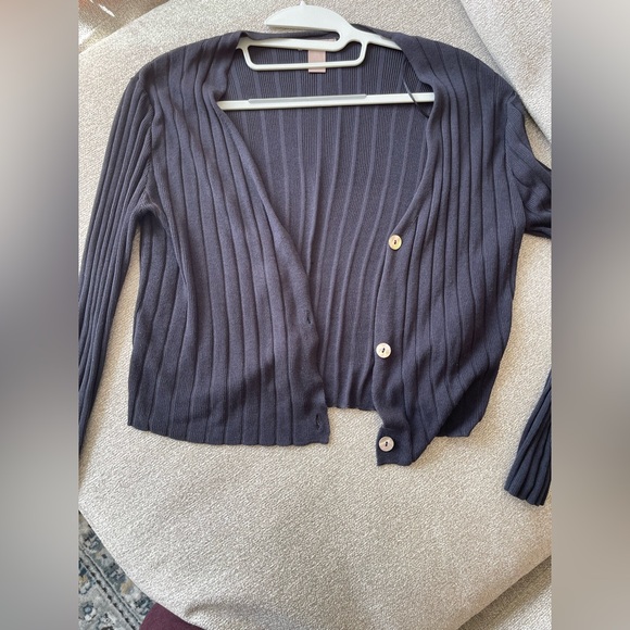 H&M Blue Ribbed Button-Up Cardigan - Picture 1 of 3